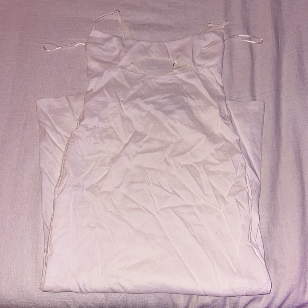 Zara White Cutout Backtie Midi Dress